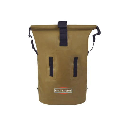 Harley-Davidson® Waterproof Coated Polyester Dry Roll-Top Backpack - Khaki