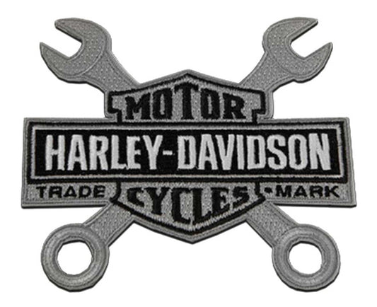 Harley-Davidson® 4 in. Embroidered Wrenches Bar & Shield Logo Emblem Sew-On Patch