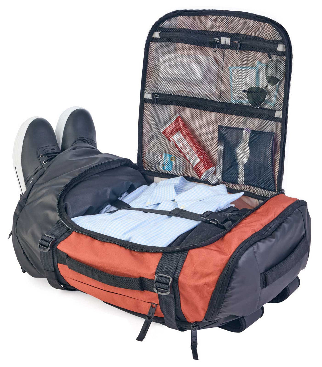 Harley-Davidson® Water-Resistant Racing Travel Duffel Bag/Backpack - Rust Orange