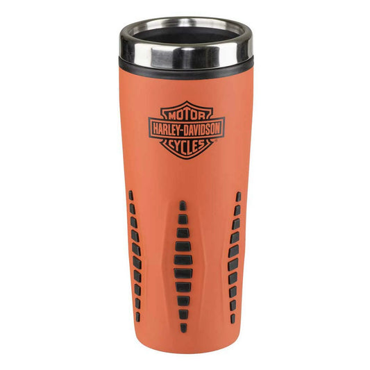 Harley-Davidson Core Bar & Shield Stainless Steel Travel Mug - Orange