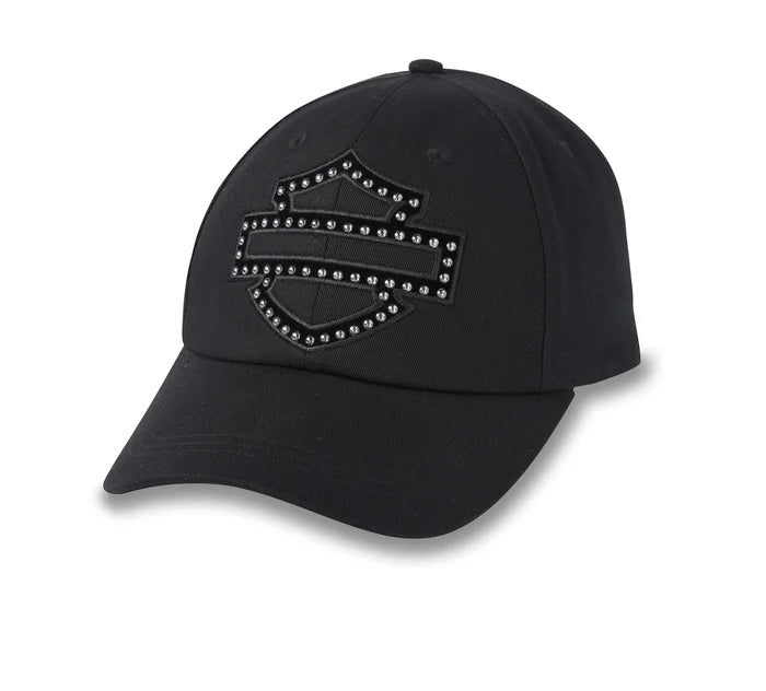 Bar & Shield Embellished Baseball Cap - Black Beauty