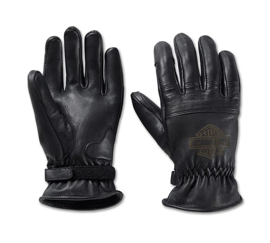 Men's Helm Leather Work Gloves - Black