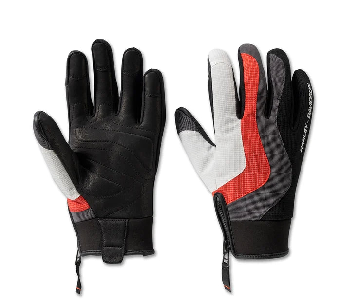 Men's Dyna Knit Mixed Media Gloves - Black Beauty & High Risk Red