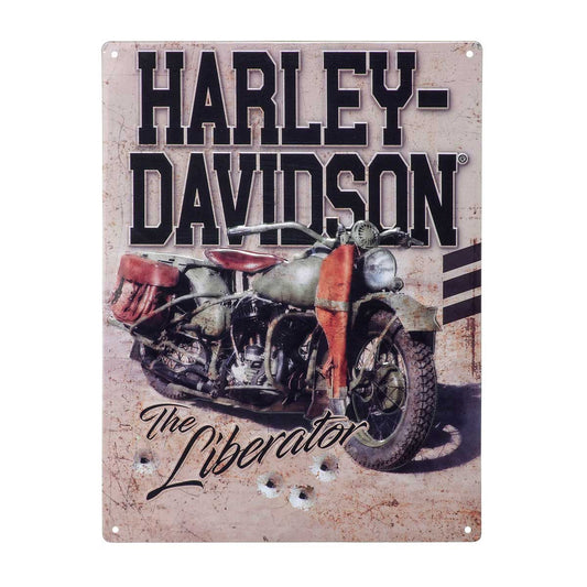 Harley-Davidson® Embossed Tin Sign, Liberator Motorcycle Logo, 12 x 15.75 inch