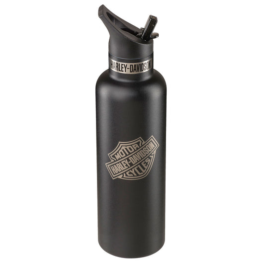 Harley-Davidson® Bar & Shield Water Bottle, Double-Wall Stainless Steel - Black
