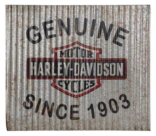 Harley-Davidson® Genuine Since 1903 Bar & Shield Corrugated Metal Sign - Silver