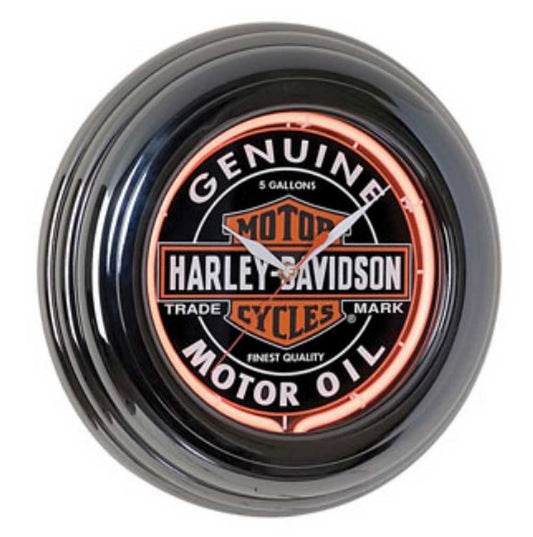 Harley-Davidson® Genuine Oil Can Orange Neon Clock