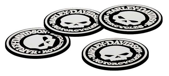 Harley-Davidson® Skull Coasters Set - 4 Rubber Coasters