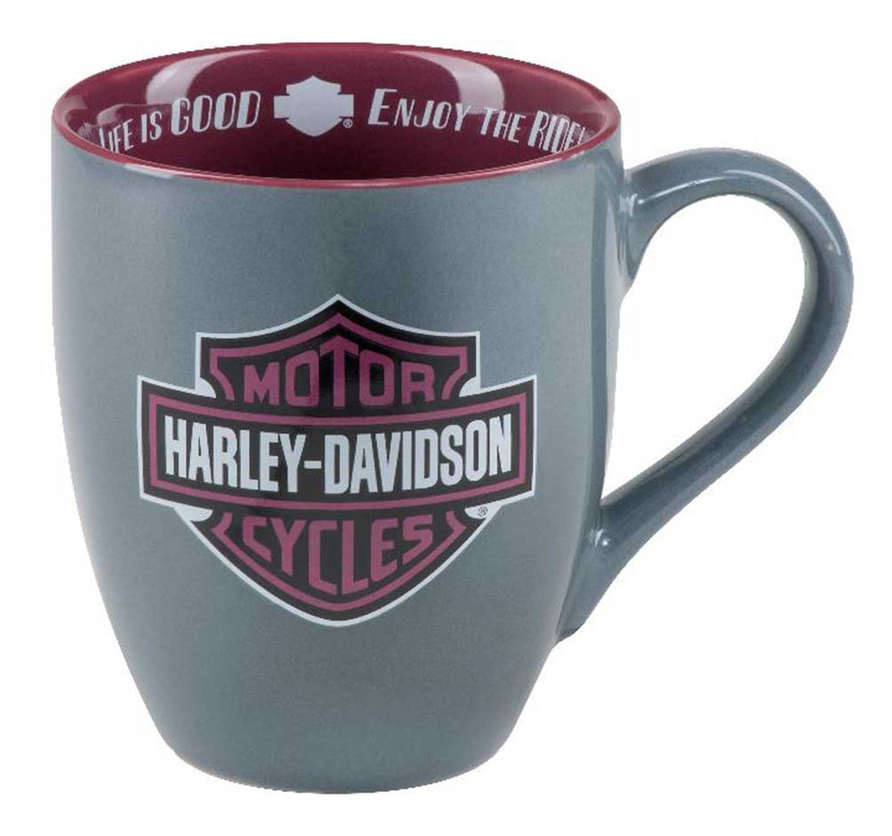 Harley-Davidson® Enjoy The Ride B&S Ceramic Coffee Mug - Gray - 15 oz.