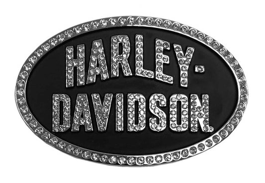 Harley-Davidson® Women's Oval Embellished Belt Buckle - Antique Nickle Finish
