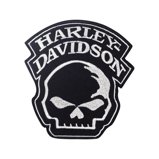 Harley Davidson White Patch 4" Embroidered Willie G. Skull Emblem Sew On Patch