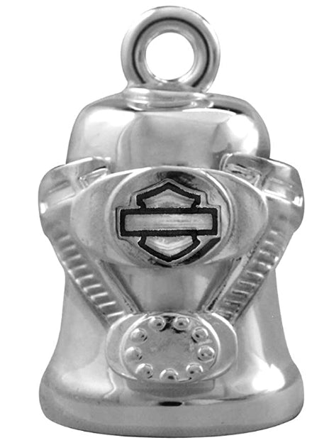 Sculpted Engine Bar & Shield Ride Bell, Silver Finish