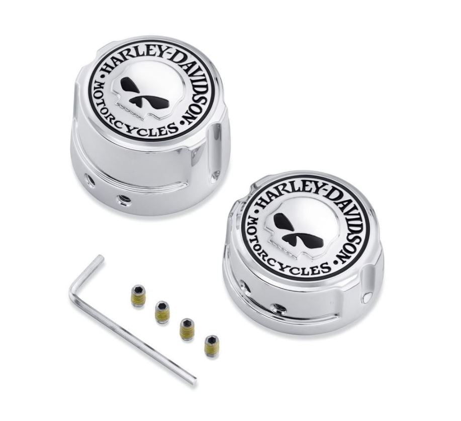 WILLIE G SKULL REAR AXLE NUT COVERS