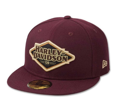 Harley-Davidson® Men's 120th Anniversary 59FIFTY Baseball Cap Burgundy