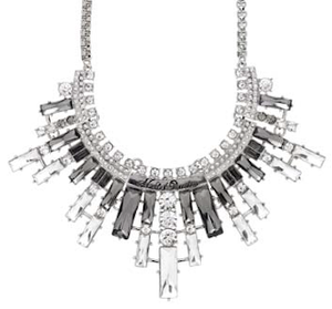 Women's Crystal Pave Statement Necklace, Silver