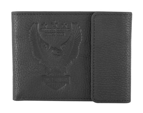 Harley-Davidson Men's Liberty Eagle Bi-Fold Leather Wallet w/ RFID