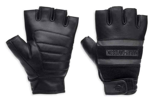 Harley-Davidson Men's Centerline Reflective Fingerless Leather Gloves